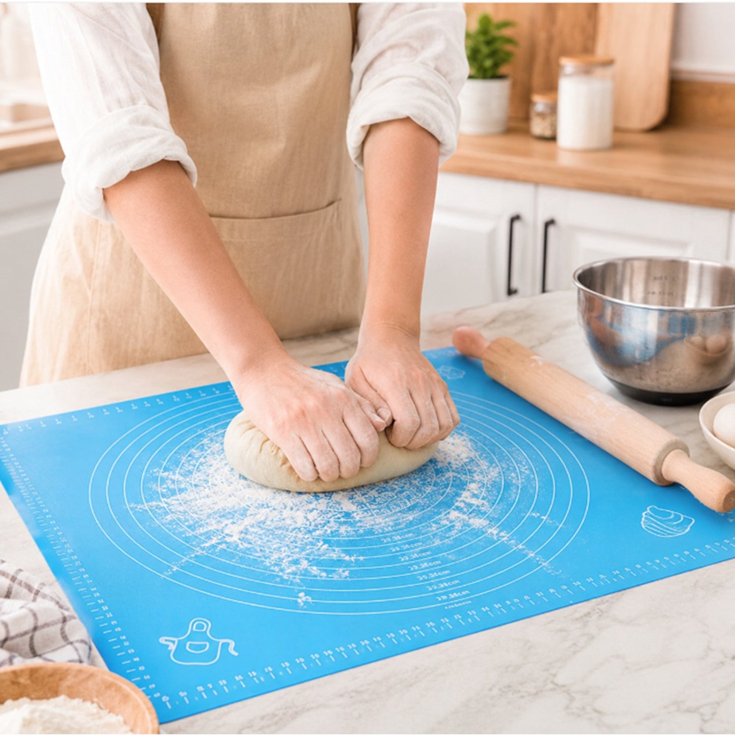 Silicone Baking & Rolling Mat with Measurement Guide – Non-Stick, Reusable, Easy to Clean