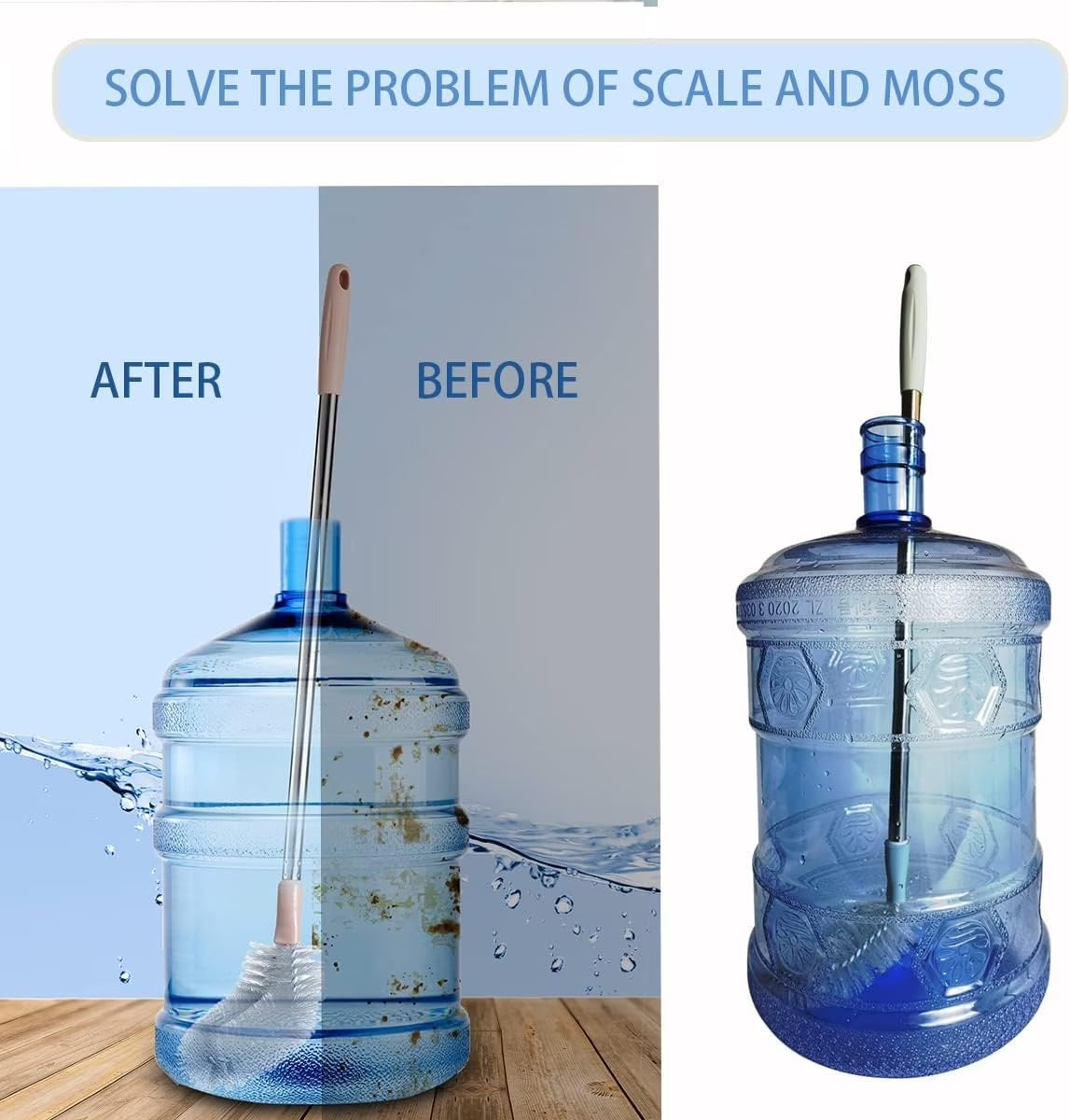 19 Litre Water Bottle Cleaning Brush with Stainless Steel Rod