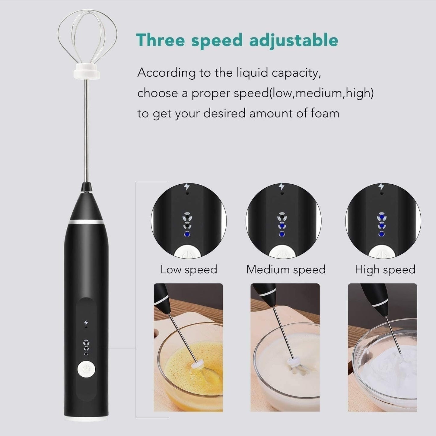 2-in-1 Rechargeable Coffee Beater & Electric Milk Frother | Portable Handheld Drink Mixer