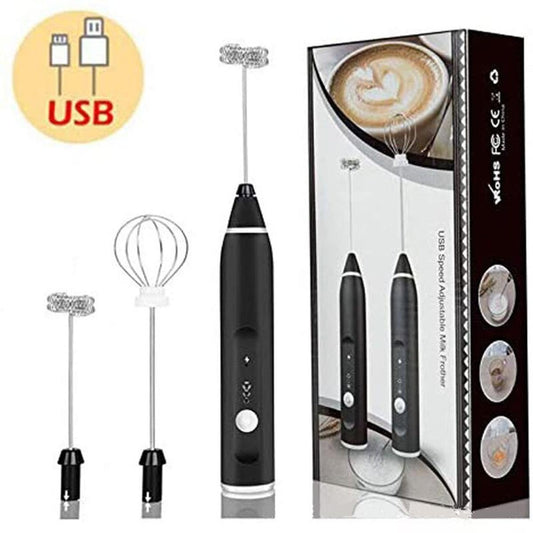 2-in-1 Rechargeable Coffee Beater & Electric Milk Frother | Portable Handheld Drink Mixer