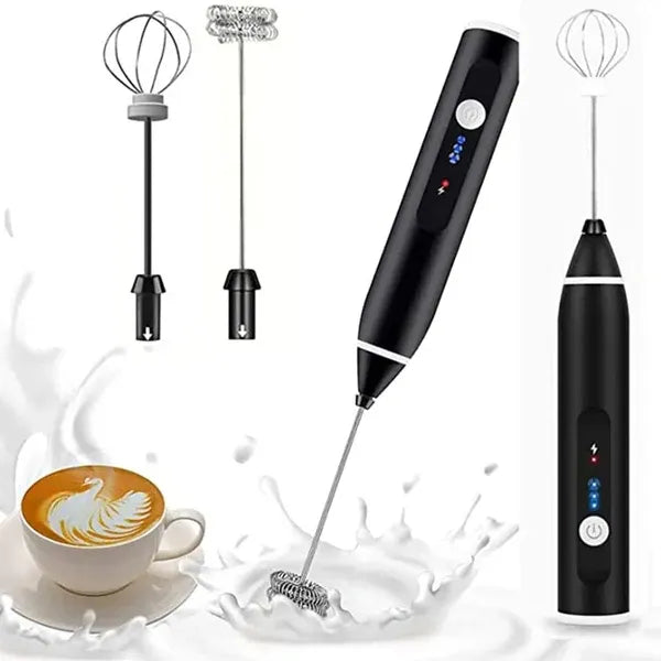 2-in-1 Rechargeable Coffee Beater & Electric Milk Frother | Portable Handheld Drink Mixer