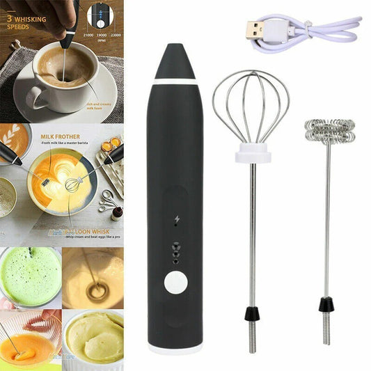 2-in-1 Rechargeable Coffee Beater & Electric Milk Frother | Portable Handheld Drink Mixer